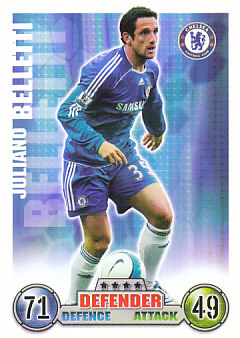 Juliano Belletti Chelsea 2007/08 Topps Match Attax Update #20